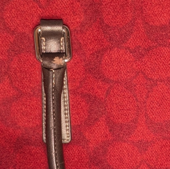 Vintage Coach • Signature Wool & Leather Tote Bag F1J-7723 Burgundy Oxblood Y2K - Picture 14 of 15